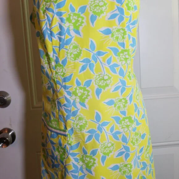 The Lilly Vintage Lilly Pulitzer Dress Yellow Blue Green White Size 12